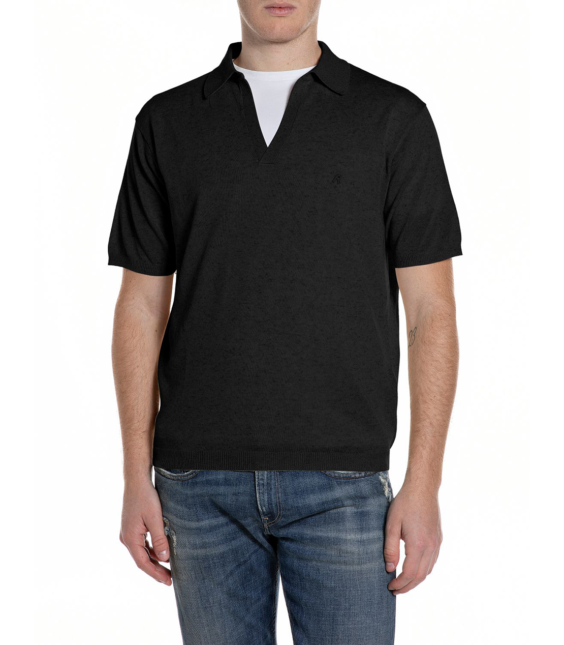 リネンブレンド スキッパー